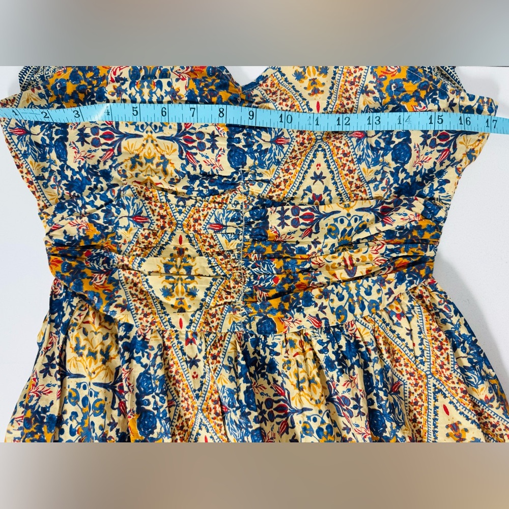 Caroline Constas Tiered Maxi Dress Small Smocked Pockets Cotton Cottagecore Boho - Picture 8 of 11